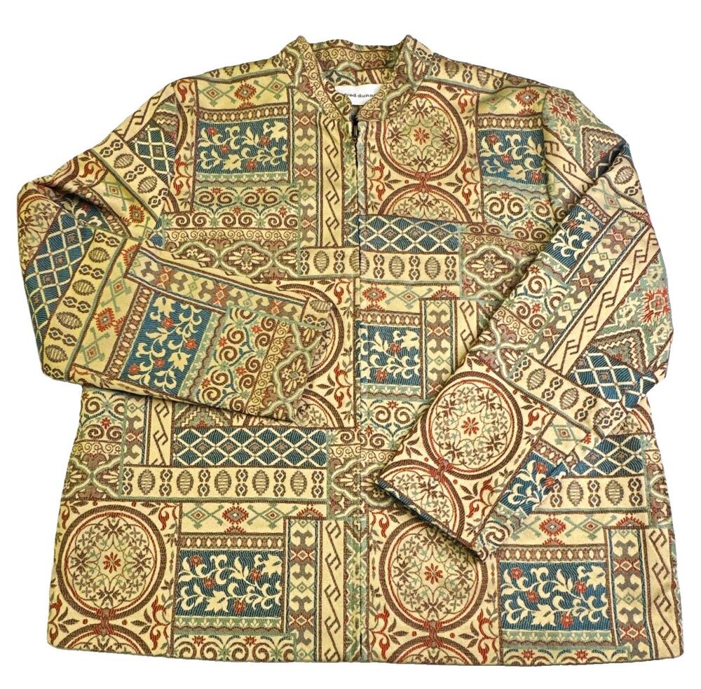 Alfred Dunner Women’s Size 18 Tapestry Jacket Boho Southwestern Zip Front